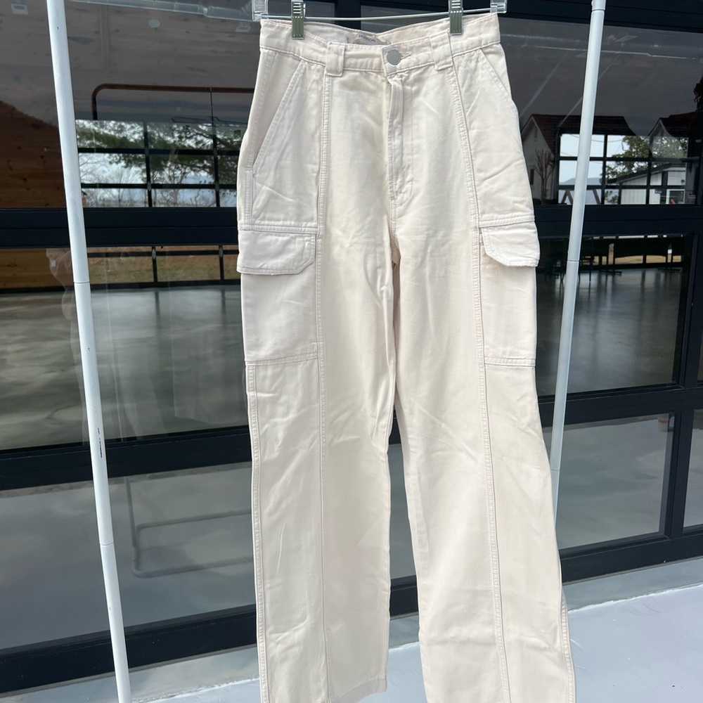 Hudson Jeans Women's Cream Cargo Pants